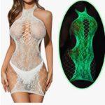 Glow in the Dark Sexy Fishnet Stockings, Bodysuit